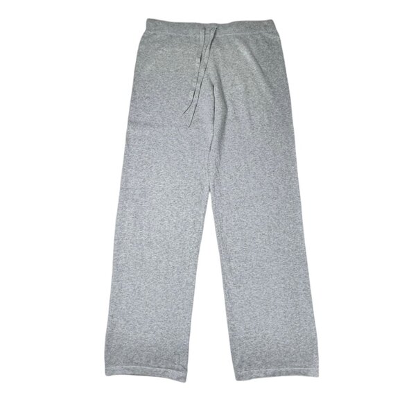 NWT Kier+J Sweater Pant Sz. M Gray Knit Drawstring Mid-Rise Cotton Pajama Lounge - Picture 1 of 11